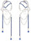Einzigartiges abstraktes Gesicht Art baumelnde Ohrringe für Frauen Mädchen Umriss Strass Tassel Dény Hollow aus Ohrringe Schmuck Mode baumelt lange Aussage leichte Ohrringe... (Silver Blue Diamond)