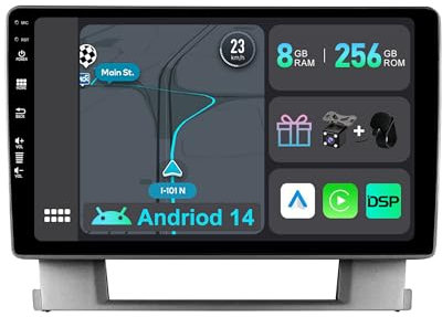 YUNTX [8GB+256GB] Android 14 Autoradio für Opel Astra J/Buick Excelle 2 (2009-2017)-[Integriertes CarPlay/Android Auto/DSP/GPS]-9” IPS Touch Screen-CAM+MIC-DAB/Mirror Link/Bluetooth 5.0/AHD Kamera