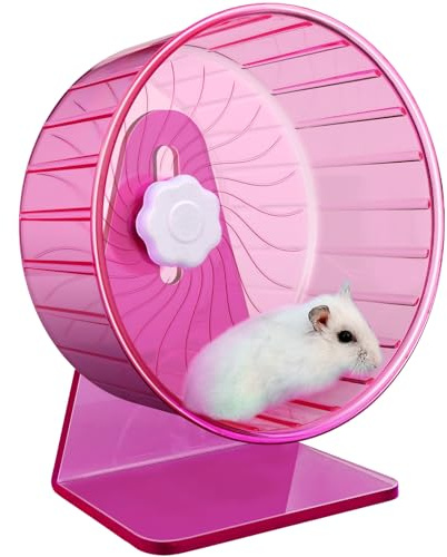 TieLishor Hamster Wheel,Silent Wheel,Super Silent Hamster Exercise Wheels,Silent Hamster Wheel,Adjustable Stand Hamsters Exercise Wheels,Quiet Rat Wheel (Φ 5.5 inch, Pink)