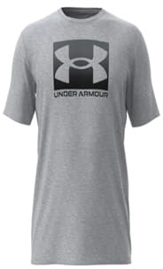 Under Armour UA M Boxed Sports Updated SS - Short Sleeve - Tops - Mod Gray Light Heather/Black - Size: XS