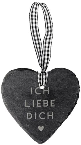 Spruchreif | Schieferherz Mini mit Gravur | Schiefertafel in Herzform | Mini Dekoherz aus Schiefer zum Aufhängen | Valentinstag | Hochzeitstag | Hochzeit | Liebe