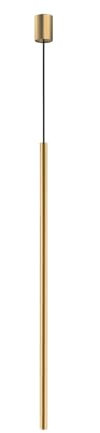 Licht-Erlebnisse Hängelampe Modern schmal Ø 2,5 cm H: max. 205 cm verstellbar inkl. LED G9 in Gold matt Metall Pendelleuchte Wohnzimmer Esszimmer