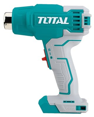 TOTAL - Heißluftfön Akku 20V - Temperatur 300º und 500º - Einstellbarer Luftstrom 100–200 l/min - Inklusive 4Ah Akku, Ladegerät und Koffer - Ideal zum Entlacken und Trocknen