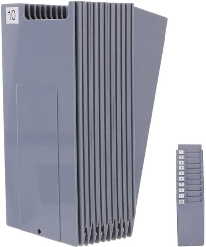 Operitacx Rastrelliera Porta Badge Supporto Da Parete Per Portacartellini Organizzatore Di Carte Portaschede Perforate Porta Slot Porta Carte Orologio a Punzone Cane Ufficio Bianca Plastica