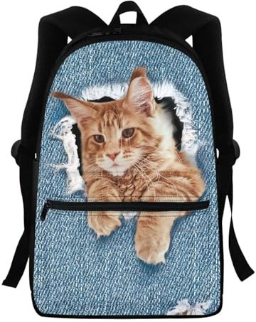 Belidome Kinder-Schulrucksack mit Vordertasche, Schultertasche, Büchertasche, Rucksack für Jungen, Kat-1, Einheitsgröße