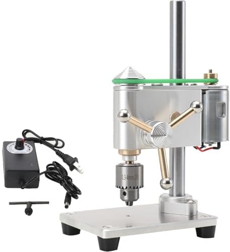 EWANYO Mini Drill Press, Precision Variable Speed Benchtop Drill Press, Electric Portable Bench Drilling Machine JT0 Chuck CNC 360° Rotating for Metal Wooden DIY Jewelry Making Crafts Tool