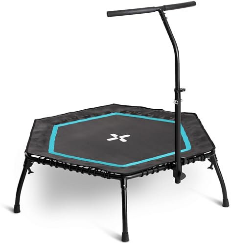 SportPlus Trampolin Indoor - Fitness Trampolin optional klappbar Ø126cm - Trampolin klein leise Gummiseilfederung - Trampolin Outdoor & Indoor - Jumping Trampolin Fitness belastbar bis 130kg