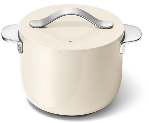Caraway Petite Cooker Keramik-beschichteter Topf, frei von Chemikalien, perfekt für Reis, Getreide oder Saucen, cremefarben