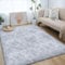 Lommegy Hochflor Teppich Wohnzimmer Flauschig Waschbar Schlafzimmer Bettvorleger 160x230cm Teppich Anti-Rutsch Moderner Teppiche Weich Teppiche für Kinderzimmer/Wohnzimmer
