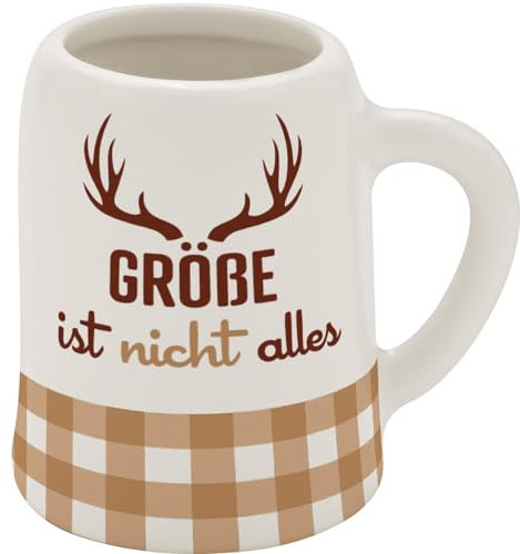 GRUSS & CO Schnapskrug mit Motiv Größe | New Bone China, 5 cl, Mini-Krug mit Spruch | Lustiges Geschenk, Party, Männergeschenk | 73856