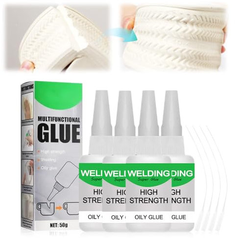 Welding High-Strength Oily Glue, Jue Fish Glue Universal Super Glue Gel, Instant Bonding, Strong Adhesion, Repairs Last Long Time for Metal, Wood, Ceramics,Leather, Glass (4)