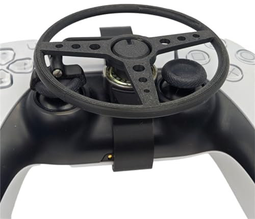LiLiTok Für PS5 und PS5 Slim Controller Mini-Lenkrad, 3D-Druck Rennspiele-Lenkrad Ersatz Racing Game Wheel für Playstation 5 Slim Zubehör