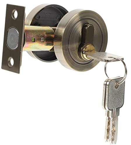 WATIIFUFU Türschloss Anspitzer Zylinderschloss Notentriegelung Für Garagentore Riegelschlösser Für Außentüren Sperren Türgriffe Nickel Gebürstet Türschlösser Für Haustür Rv Rad Zinklegierung