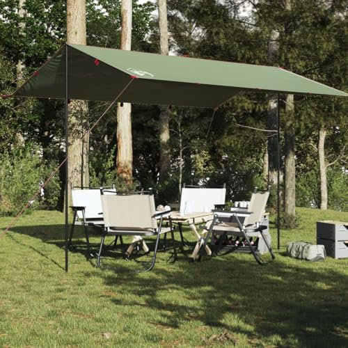 Tino Tech Tarp Outdoor Tent 400x294 cm Zeltplane Tarp für Hängematte Zeltunterlage für Ourdoor Camping Camping Zelt Plane Ultraleicht Camping Zeltplane Wasserdicht Tarp Polyester Grün