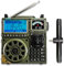 EXMAX Multi-band FM MW SW LW VHF UHF AIR CB WB SSB Radio. Bluetooth,TF card,20W speaker,APP control,Dual display,5000mAH battery,Sleep time ＆ alarm clock,Support external antenna.ES-C919 Radio (green)