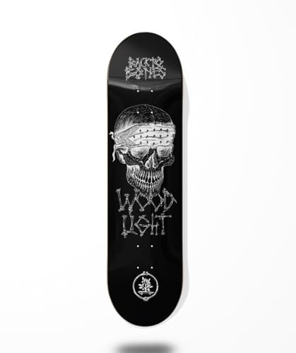 Wood Light Skateboard Deck Back to Bones Jdn Black 8.125