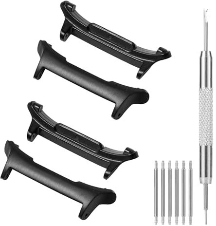 4pz Connettore per Samsung Galaxy Watch Ultra 47mm, Acciaio Inossidabile 22mm Adattatore per Cinturino Orologio Accessori per Galaxy Watch Ultra (Nero)