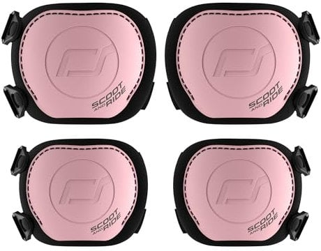 Scoot & Ride Protective Set XXS Kinder Protektoren Set Ellenbogenschoner Knieschoner Schutzausrüstung Kinder ab 1 Jahr (Rose)