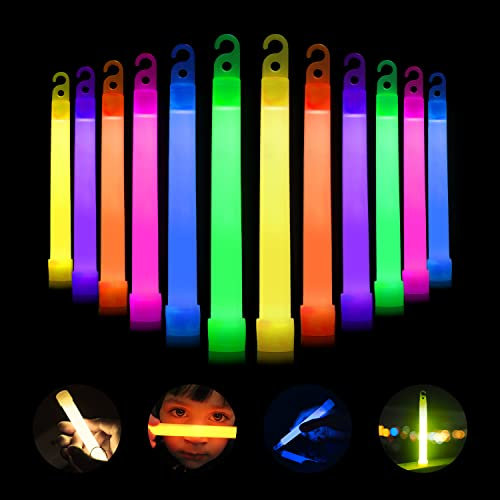 Glow Sticks Party Packs of 50 (mixed Colors) 6 Inches Long Glowsticks with Strings, Glow in the Dark Glowstick for Adults, Ultra Bright Glow Sticks for Children, Camping, Wedding, Christmas