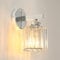 Pheashine Modern Crystal Wall Light Sconce, E27 Elegant Silver Round Wall Lamp for Bedroom, Living Room, Hallway