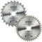 2 Pack - 185mm x 24T & 40T TCT Circular Saw Blades x 30mm Bore + 25mm/20mm/16mm Bore Reduction Rings Fits Evolution Bosch Makita Ryobi Dewalt Circular Saws Etc. Fits 190mm Circular Saw
