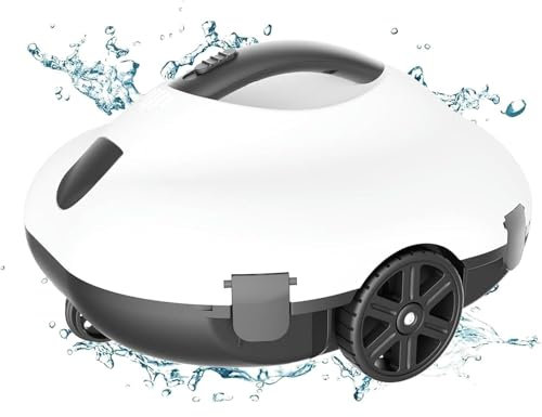 Pveanns Pulitori per Piscine Senza Fili, Robot pulitore Automatico per Piscine, Forte Potenza di aspirazione, Supporta la Pianificazione Intelligente del Percorso e Il parcheggio autonomo per Piscine