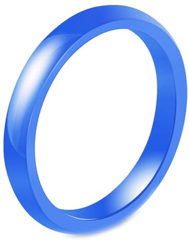 Skcess Herren Ringe Blau, Damen Ring Keramik 3-mm-Ring mit Hochglanzpolitur Ring 54 (17.2)
