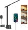 Honeywell LED Schreibtischlampe mit USB-Ladeanschlüssen, H01 Stepless Dimmbare Eye Care Sunturalux™ Schreibtischleuchte für Büro Zuhause, Faltbare Tischlampe für Schlafzimmer College Dorm (schwarz)