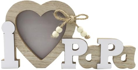 Lahviuu Bilderrahmen Aus Holz - I Love Papa, Personalisierter Fotorahmen Foto Geschenk für Geburtstag Weihnachten Vatertag