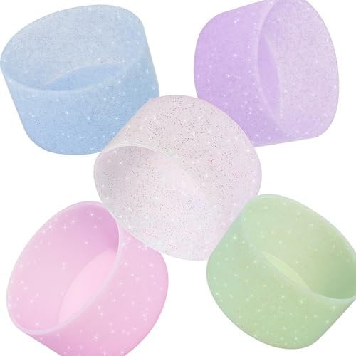 TFAK 5Pcs Silicone Bottle Boot, Silicone Water Bottle Sleeve Compatible with Stanley/Hydroflask/Iron Flask, 2.9-3in Bottom Width of Stainless Water Bottle