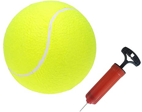 Green Felt Rubber Tennis Ball 9.5 Inch with 16cm Hand Pump - Complete for Leisure Play