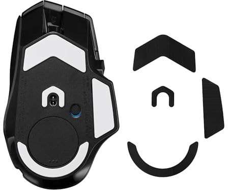 kwmobile Mouse Feet Replacement Compatible with Logitech G502 X Plus Computer Mouse Skates Sticker - Black