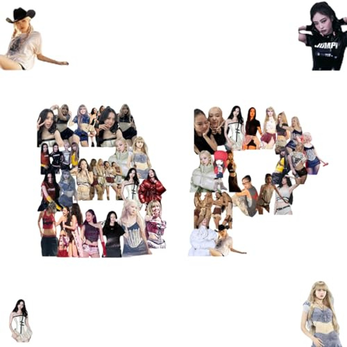 Ozmw 56 Stück Blackpink Stickers Aufkleber, Blackpink Meme Sticker,Wasserdichte Vinyl Kpop Stickers Set,Blackpink Merch,Geschenk für fans, Für Laptop Helm Fahrrad, JISOO JENNIE ROSÉ LISA