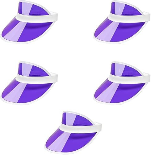 BloomFashion® 5-Piece Unisex 80s Retro Purple Sun Visor Set