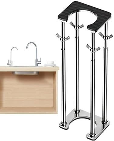 Soporte para fregadero bajo tope, para barra de instalación para lavabo de mesa de 56-66 cm, barra de soporte para fregadero bajo encimera para ducha, cocina, baño, falso techo, apartamento, dormit