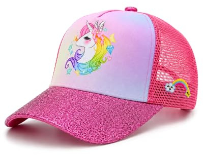 Hatwell Einhorn Trucker Caps für Mädchen 2-8 Jahre, Geschenk für Kinder | Mesh Baseball Cap, Verstellbar, UV-Schutz, Geschenk zu Geburtstag & Weihnachten, Einschulungsgeschenk, Outdoor Sport