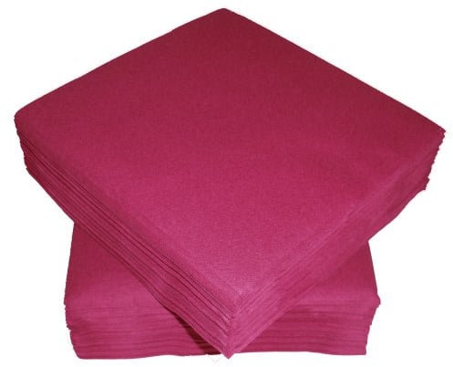 50 Linen Feel Luxury Burgundy Paper Napkins