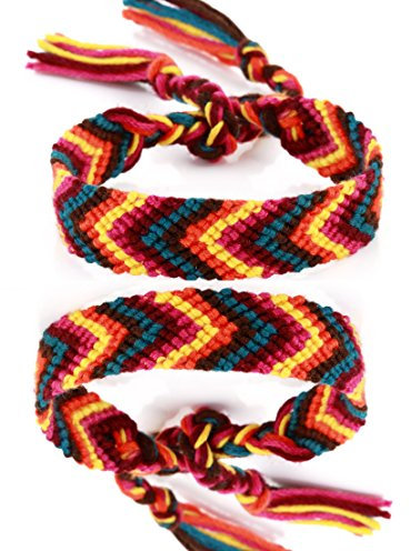 DonDon 2 Unisex Freundschaftsbänder - Partnerband geflochten gelb-orange