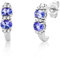 Miore Ohrringe Damen Weißgold 9 Karat / 375 Gold Ohrstecker Tansanit mit Diamant Brillianten