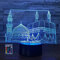 HPBN8 Ltd 3D Islam Islamisches Schloss Lampe USB Power 7/16 Farben Fernbedienung Optical Illusion 3D wachsen LED Lampe Formen Kinder Schlafzimmer Nacht Licht.