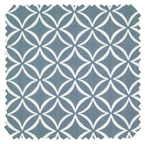 novely® HANAU Evita - Dekostoff mit Kreisen-Rauten-Print - Robuster Möbelstoff - Pflegeleichte Meterware 1lfm | Farbe: 33 Blaugrau