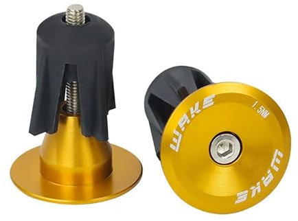 CYSKY Fahrradlenker End Plugs Bar Caps 1 Paar Fahrrad Lenkergriffe Bar End Cap für die meisten Fahrrad, Mountainbike, Rennrad, MTB, BMX (Gold)