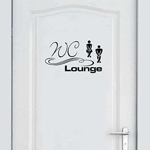 INDIGOS UG - Wandtattoo Wohnzimmer - Wandaufkleber WC Lounge Türaufkleber 30cm x 17cm schwarz - Aufkleber Kinderzimmer Schlafzimmer Küche Badezimmer Büro Dekoration