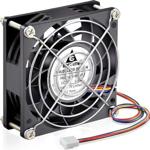 GDSTIME 80mm x 25mm PWM Fan 4-Pin, High Speed 12V 80x8025mm Static Pressure Computer Case PC CPU Cooler Cooling Fan