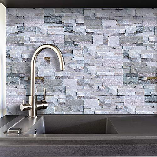 Bricks Effect Wall Sticker for TV Walls/Sofa Background Bedroom Kitchen Bathroom Wall Decor,Tile Transfers Sticker for Home Decor, Peel & Stick self-Adhesive Splashback Tile Decals, 9 pcs
