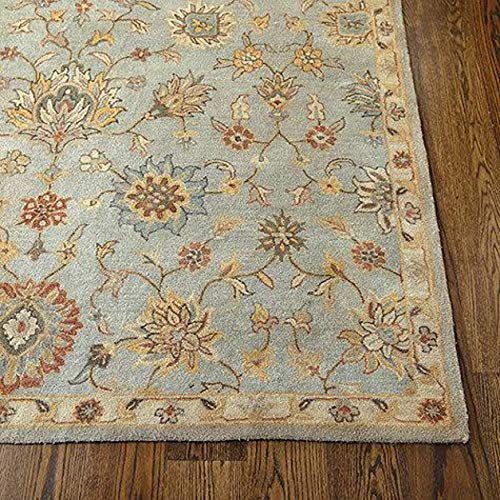 Audrey Tapis et tapis tufté à la main 100 % laine traditionnelle orientale Bleu 275 x 365 cm