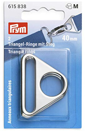Prym 615838 Steg 40 mm silberfarbig Triangel-Ringe, Zinklegierung