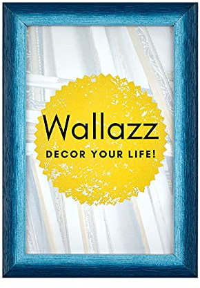 Wallazz Cornice Portafoto in Legno 15x20cm Blu/Azzurro. Cornice per Foto con Vetro Sintetico Infrangibile - Porta Foto Decorativo - Made in Italy