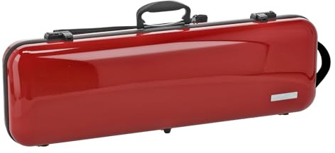 GEWA violin case AIR 2.1 - Made in Germany - red high-gloss - thermoplastic shell - lightweight/shatterproof - combination lock - accessory pocket/music pocket - backpack straps - side handle