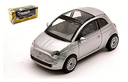 Fiat Nuova 500 2007 Silver 1:43 - New Ray - Straßenauto - Die Cast - Modellbau
